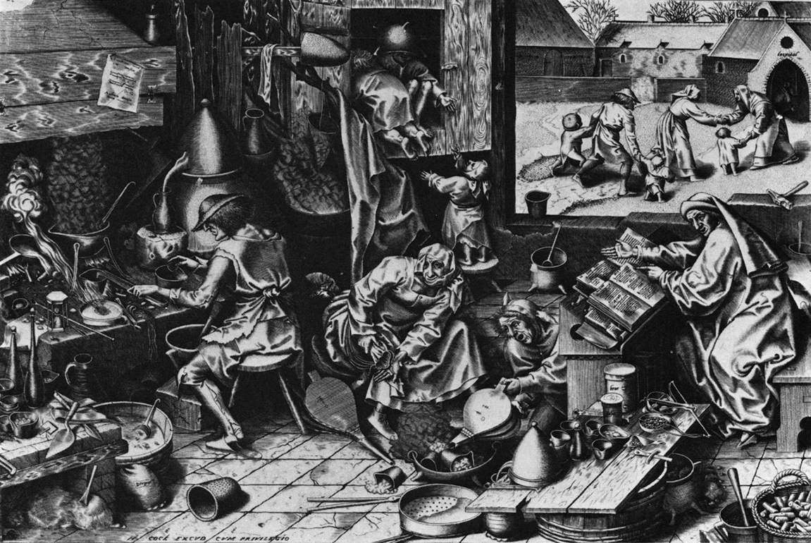 The Alchemist, after Pieter Bruegel the Elder (16th century tradition)